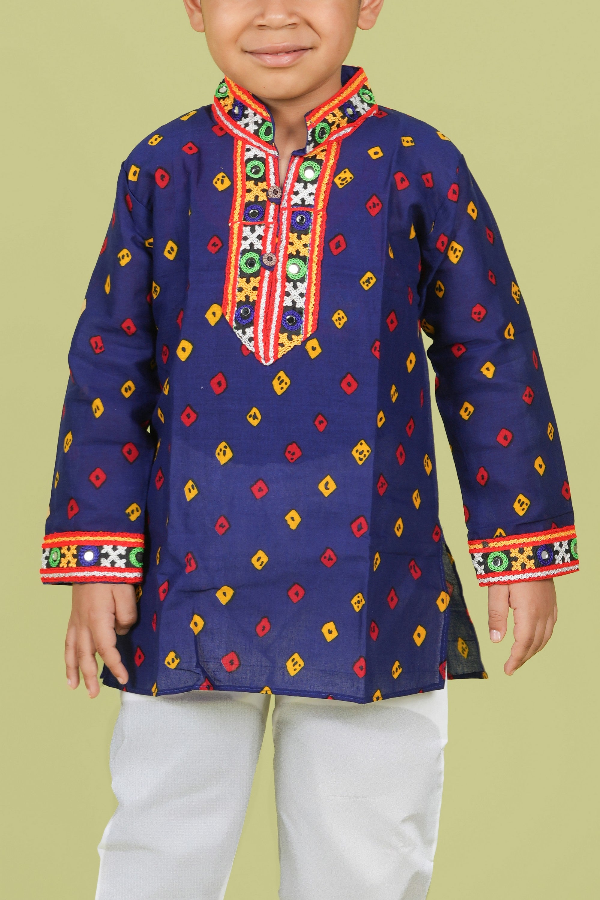 Banjara India Leheriya printed Kurta Set- KP-BDN-Blue