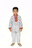 Banjara India Leheriya printed Kurta Set- KP-BDN-White