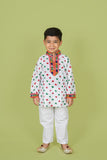 Banjara India Leheriya printed Kurta Set- KP-BDN-White