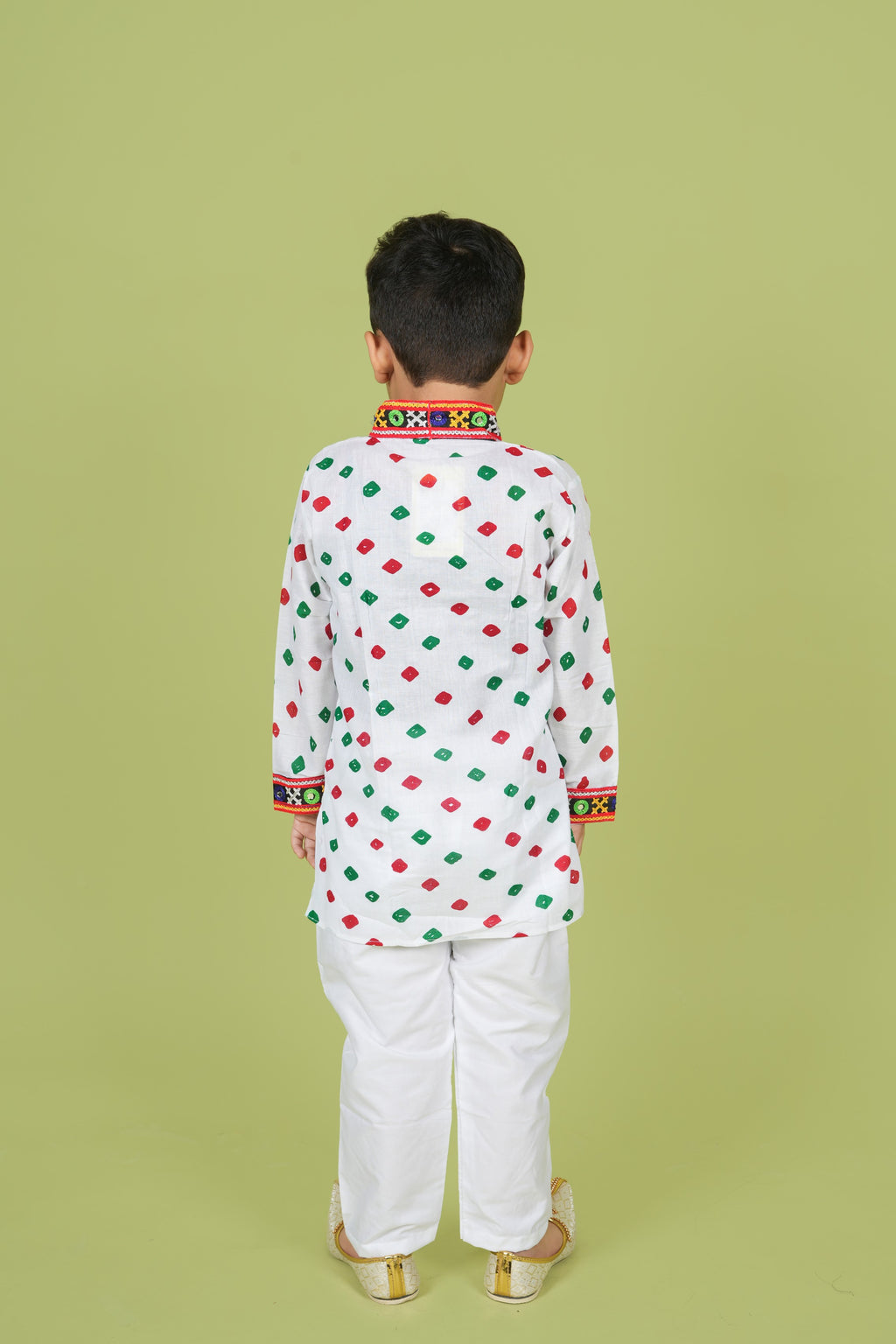 Banjara India Leheriya printed Kurta Set- KP-BDN-White