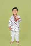 Banjara India Leheriya printed Kurta Set- KP-BDN-White