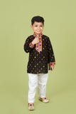 Banjara India Leheriya printed Kurta Set- KP-BDN-Black