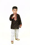 Banjara India Leheriya printed Kurta Set- KP-BDN-Black