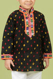 Banjara India Leheriya printed Kurta Set- KP-BDN-Black
