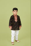 Banjara India Leheriya printed Kurta Set- KP-BDN-Black