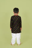 Banjara India Leheriya printed Kurta Set- KP-BDN-Black