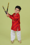 Banjara India Leheriya printed Kurta Set- KP-BDN-Red