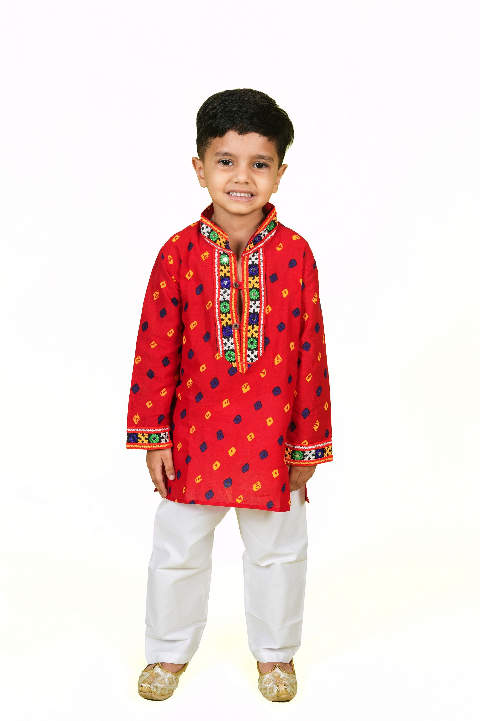 Banjara India Leheriya printed Kurta Set- KP-BDN-Red