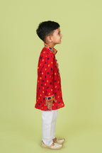Banjara India Leheriya printed Kurta Set- KP-BDN-Red