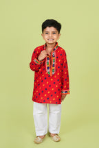 Banjara India Leheriya printed Kurta Set- KP-BDN-Red
