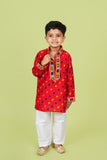 Banjara India Leheriya printed Kurta Set- KP-BDN-Red