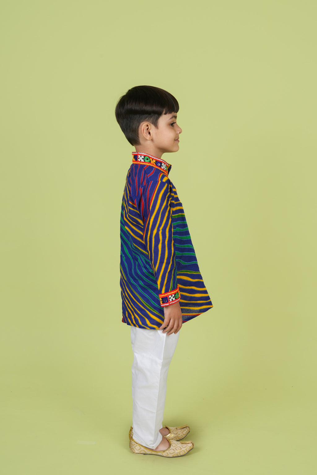 Banjara India Leheriya printed Kurta Set- KP-LHR-Blue