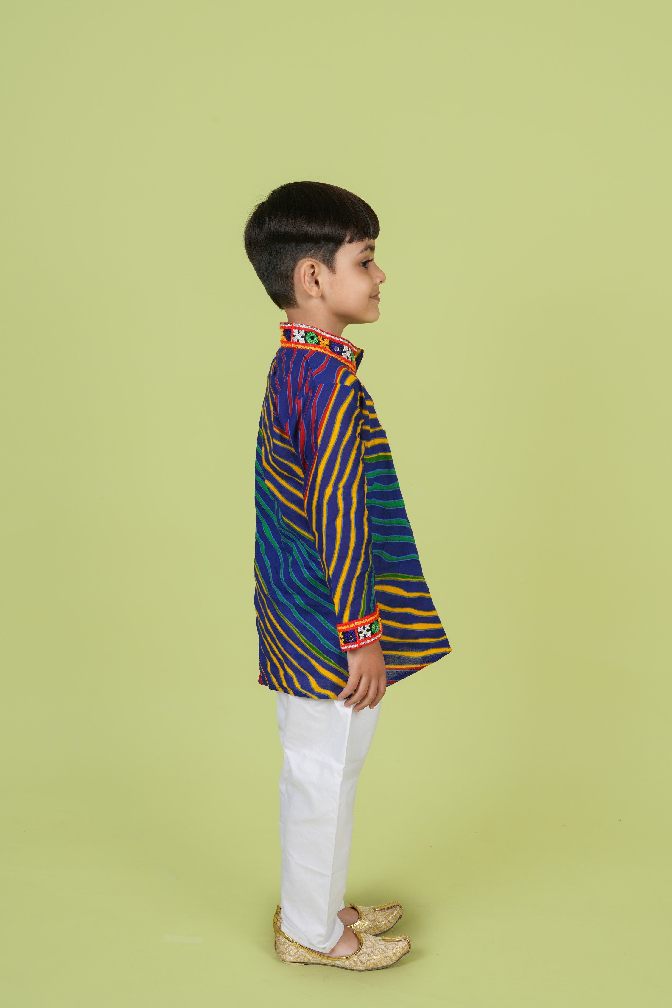 Banjara India Leheriya printed Kurta Set- KP-LHR-Blue