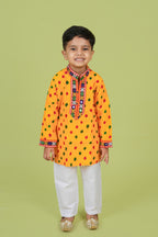 Banjara India Leheriya printed Kurta Set- KP-BDN-Yellow