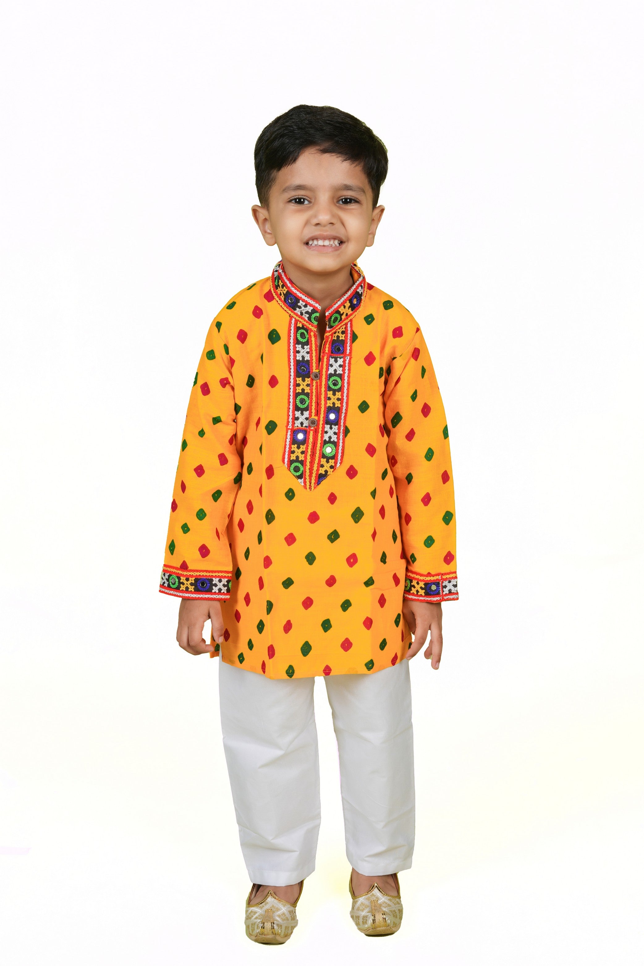 Banjara India Leheriya printed Kurta Set- KP-BDN-Yellow