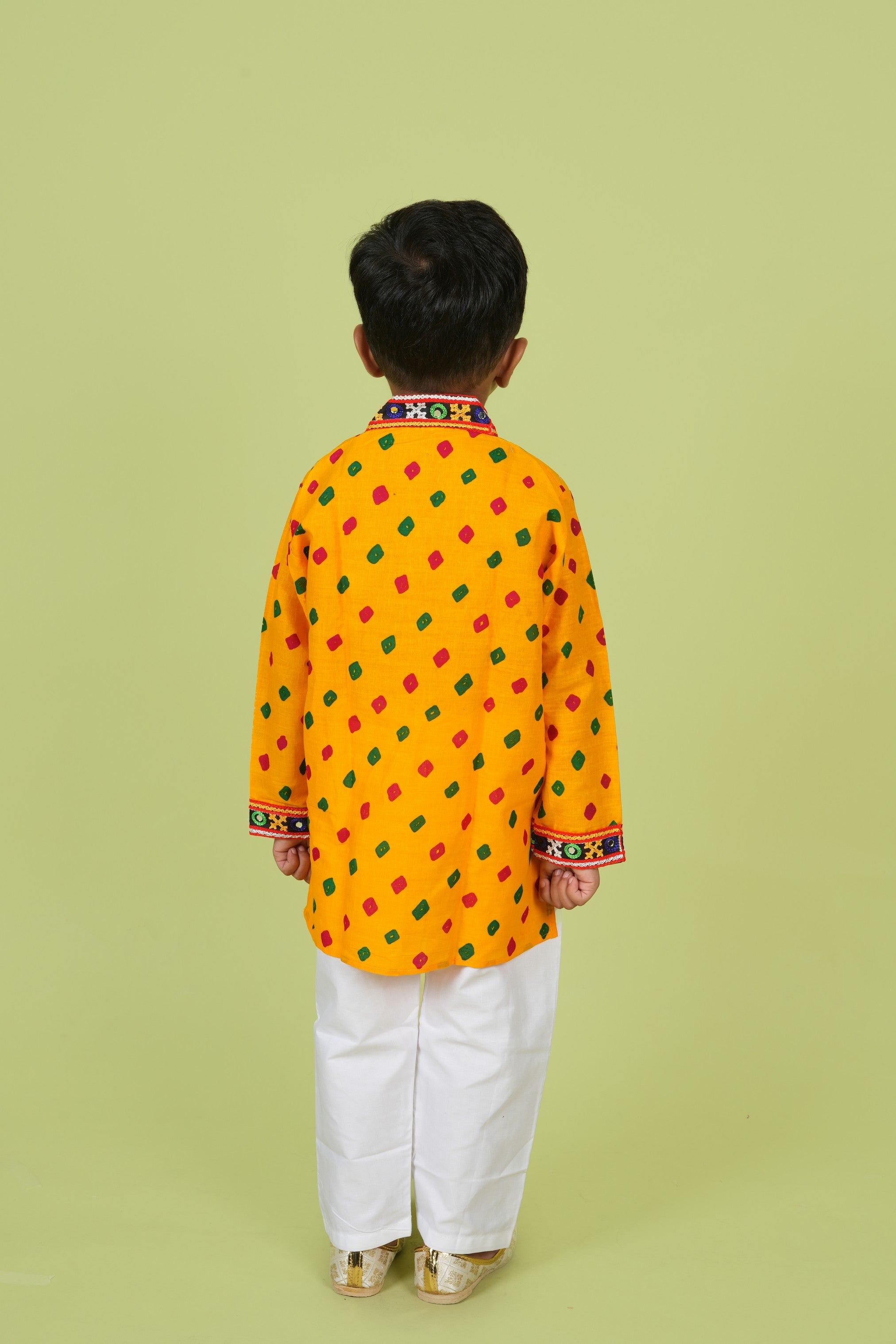 Banjara India Leheriya printed Kurta Set- KP-BDN-Yellow