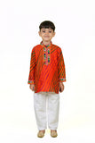 Banjara India Leheriya printed Kurta Set- KP-LHR-Orange