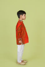 Banjara India Leheriya printed Kurta Set- KP-LHR-Orange