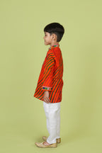 Banjara India Leheriya printed Kurta Set- KP-LHR-Orange
