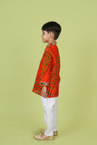 Banjara India Leheriya printed Kurta Set- KP-LHR-Orange