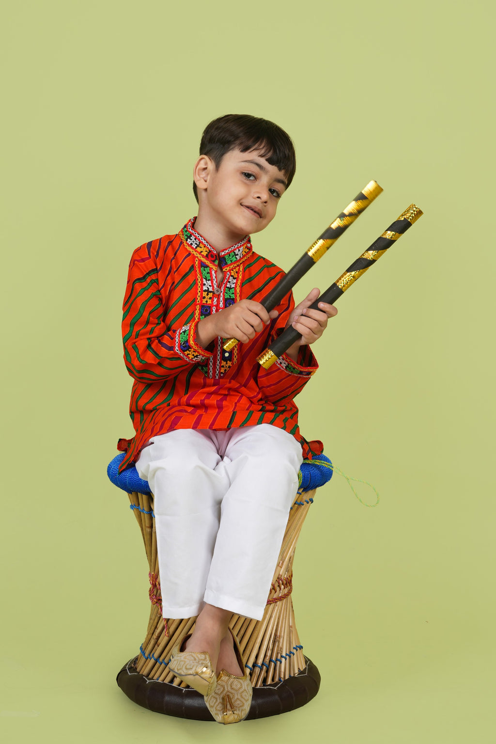 Banjara India Leheriya printed Kurta Set- KP-LHR-Orange