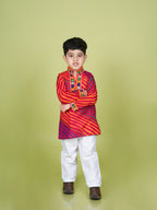 Banjara India Leheriya printed Kurta Set- KP-LHR-Pink