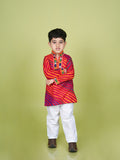 Banjara India Leheriya printed Kurta Set- KP-LHR-Pink
