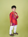 Banjara India Leheriya printed Kurta Set- KP-LHR-Pink