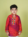 Banjara India Leheriya printed Kurta Set- KP-LHR-Pink
