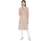 Banjara India FOREST Red Printed Straight Rayon Kurti