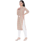 Banjara India FOREST Red Printed Straight Rayon Kurti