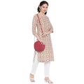 Banjara India FOREST Red Printed Straight Rayon Kurti