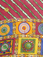 Banjara India Cotton Long Flair Aari Embroidery Kutch Work (Lehenga Choli) Chaniya Choli Set with Dupatta-(FSCC-Diamond)Yellow