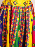 Banjara India Cotton Long Flair Aari Embroidery Kutch Work (Lehenga Choli) Chaniya Choli Set with Dupatta-(FSCC-Triangle)Yellow