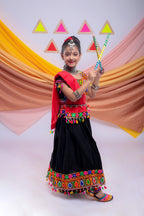 Banjara India Kutchi Embroidered Yellow Girls Chaniya Choli with Dupatta (CC1 DROP) - BLACK
