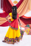 Banjara India Kutchi Emboidered Black Girls Chaniya Choli with Dupatta (CC-DMND) - Yellow