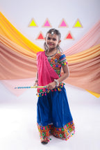 Banjara India Kutchi Emboidered Pink Girls Chaniya Choli with Dupatta (CC1-DROP) - BLUE