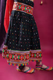 Banjara India Kutchi Emboidered Black Girls Chaniya Choli with Dupatta (CC-DOT) - Black