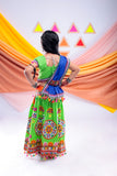 Banjara India Kutchi Emboidered Green Girls Chaniya Choli with Dupatta (CC-RING) - Green