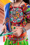 Banjara India Kutchi Emboidered Green Girls Chaniya Choli with Dupatta (CC-RING) - Green