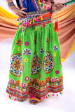 Banjara India Kutchi Emboidered Green Girls Chaniya Choli with Dupatta (CC-RING) - Green