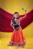 Banjara India Kutchi Emboidered Black Girls Chaniya Choli with Dupatta (CC-DOT) - Orange