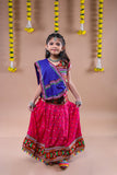 Banjara India Kutchi Emboidered Black Girls Chaniya Choli with Dupatta (CC-DOT) - Pink