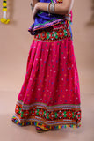 Banjara India Kutchi Emboidered Black Girls Chaniya Choli with Dupatta (CC-DOT) - Pink