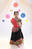 Banjara India Kutchi Emboidered Black Girls Chaniya Choli with Dupatta (CC1-WILD) - Black