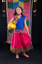 Banjara India Kutchi Emboidered Blue Girls Chaniya Choli with Dupatta (CC1-DROP) - PINK