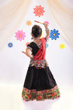 Banjara India Kutchi Emboidered Black Girls Chaniya Choli with Dupatta (CC1-WILD) - Black