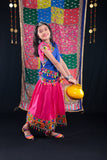 Banjara India Kutchi Emboidered Blue Girls Chaniya Choli with Dupatta (CC-DROP) - PINK