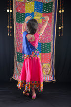 Banjara India Kutchi Emboidered Blue Girls Chaniya Choli with Dupatta (CC1-DROP) - PINK