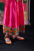 Banjara India Kutchi Emboidered Blue Girls Chaniya Choli with Dupatta (CC1-DROP) - PINK